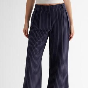 Express Stylist High Waisted Pinstripe Wide Leg Pants
